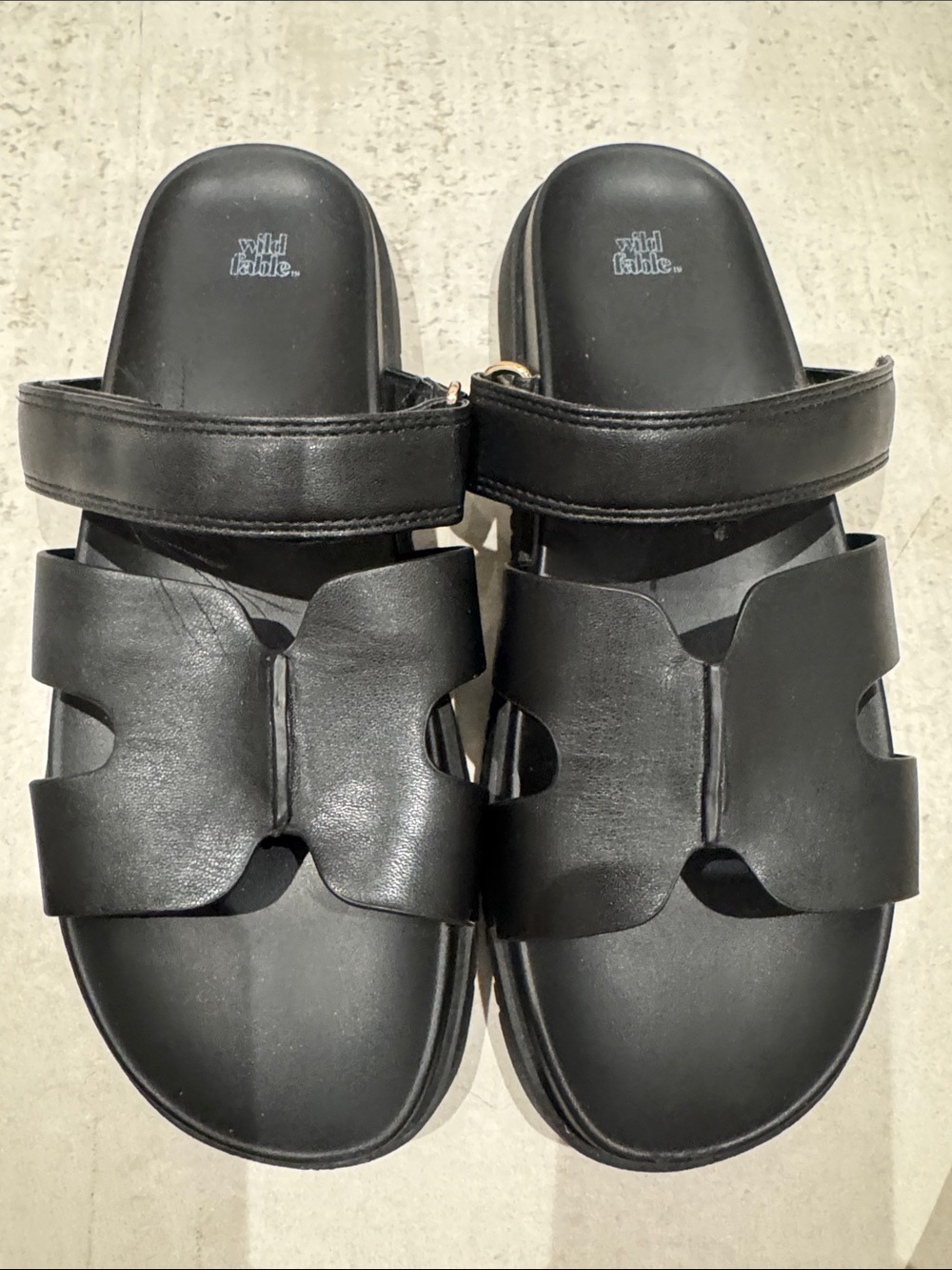 wild fable Black Women's Cutout Slide Sandals
